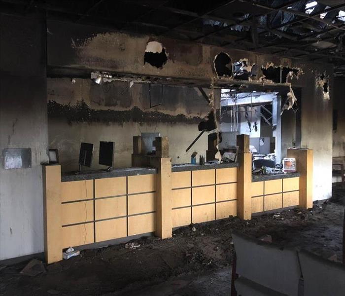 Burned restaurant, counter when ordering food totally burned